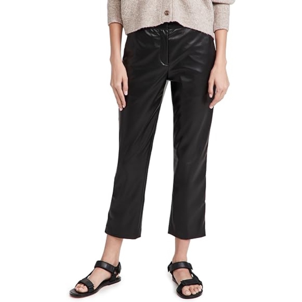 Velvet by Graham & Spencer Size 2 Vegan Faux Leather Honey Trousers Cropped